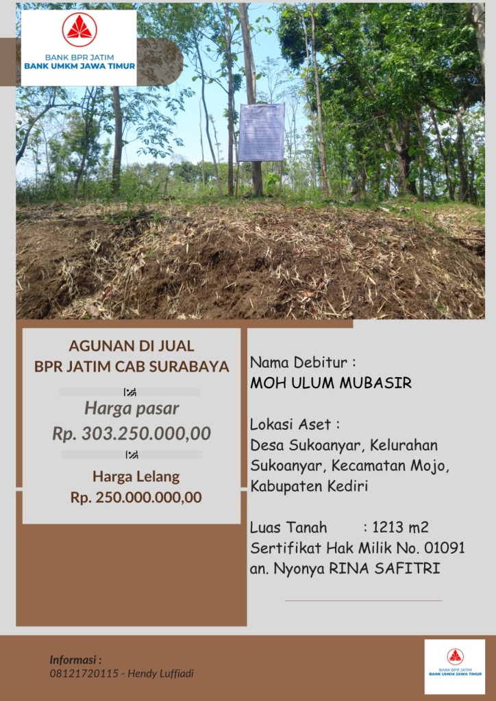 Agunan Dijual (PT BPR Jatim Cabang Surabaya)