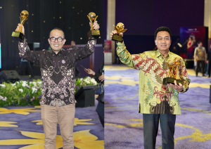 Irwan Eka Wijaya (Direktur Utama) dan Mohamad Amin (Direktur Kepatuhan) dalam acara Top BUMD Awards 2026